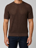 T-shirt MARKUP uomo crochet misto lino girocollo