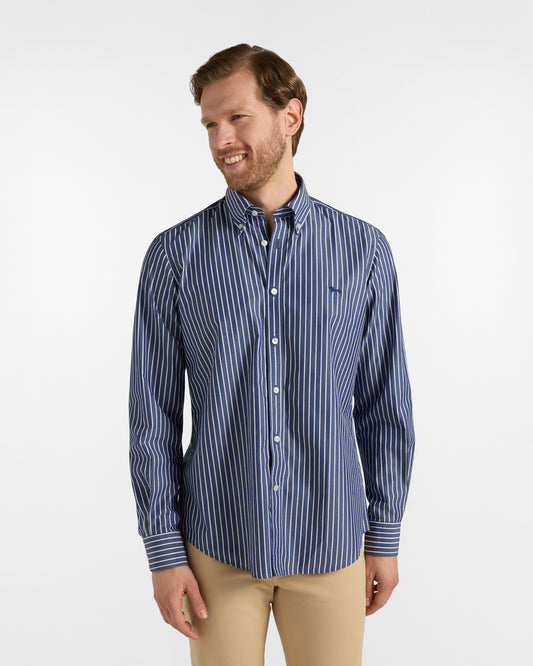 Camicia Harmont & Blaine uomo riga larga tinto filo