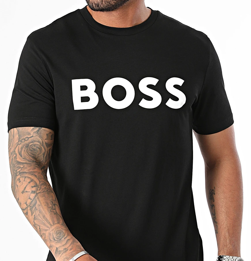 T-shirt Thinking Hugo Boss uomo logo grande cotone