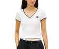 T-shirt Donna Tommy Jeans Slim Badge Cotone PE 2026