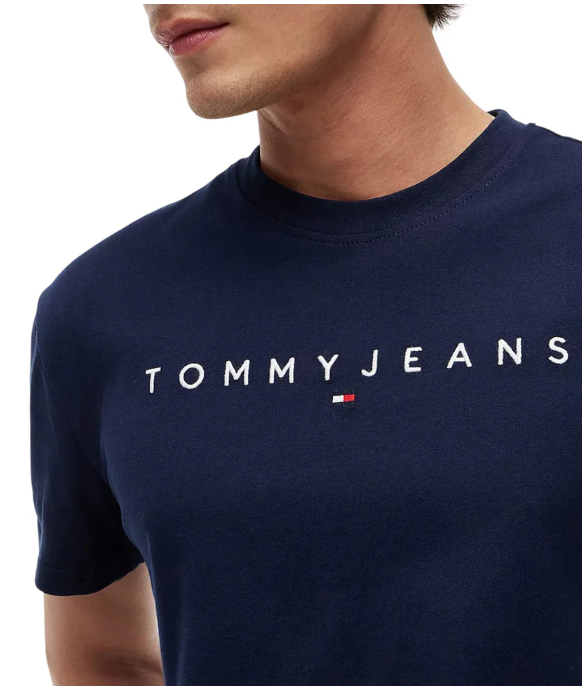 T-shirt Tommy Jeans uomo Regular Linear Logo sul petto PE 2026