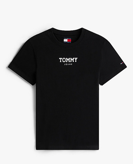 T-shirt Tommy Jeans donna essential regular cotone Black