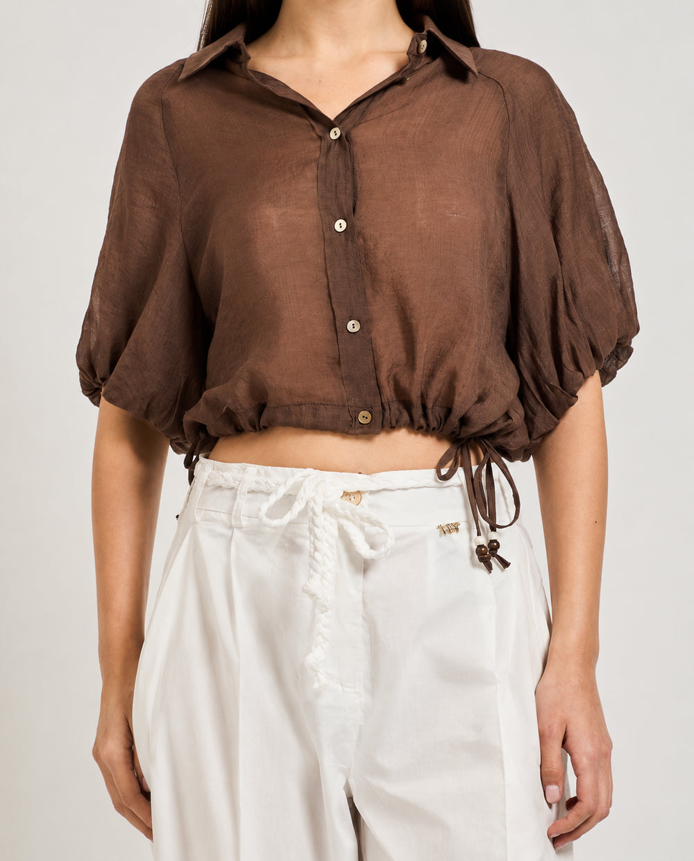 Camicia donna MARKUP cropped mussola cotone