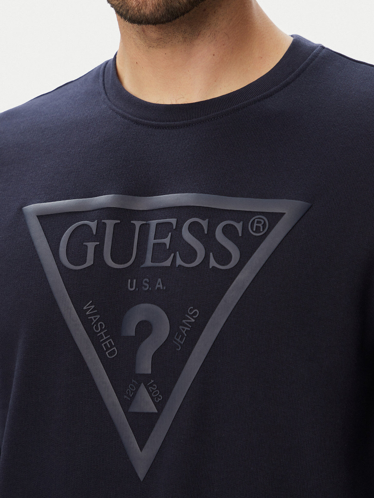 Felpa Audley Guess uomo girocollo fleece cotone