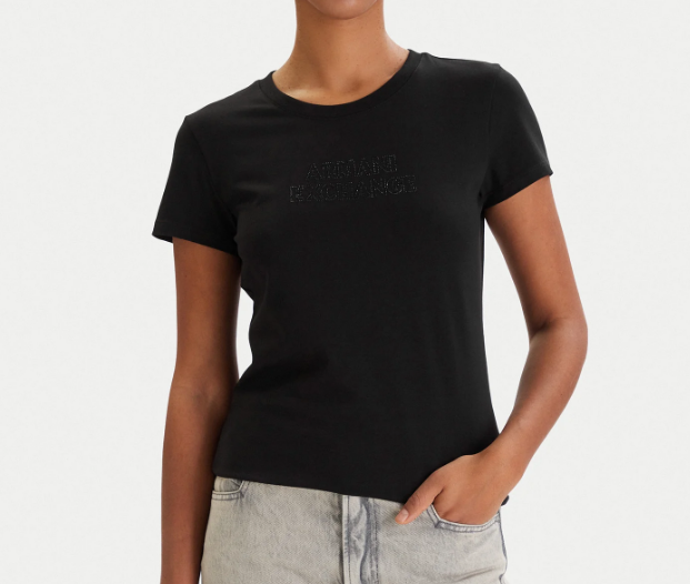 T-shirt Armani Exchange A|X donna slim fit cotone stretch