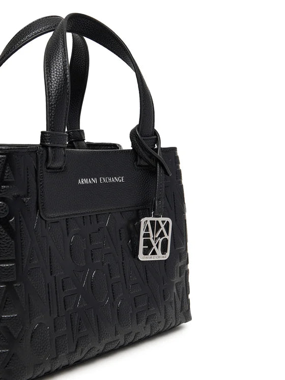 Borsa shopper piccola A|X Armani Exchange donna tessuto