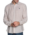 Camicia U.S. Polo Assn. uomo lino slim fit collo francese