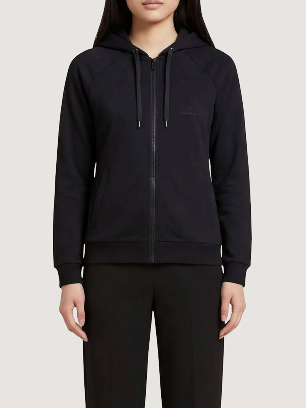 Felpa zip donna Armani Exchange A|X cappuccio PE 2026