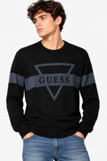 Maglione Mark Guess uomo girocollo jacquard logo