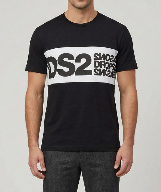 T-shirt DS2 uomo cotone banda logo PE 2026