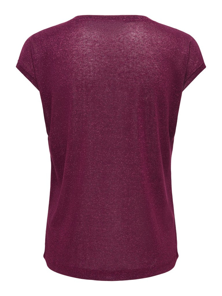 Blusa ONLY donna filato metallizzato collo chiuso