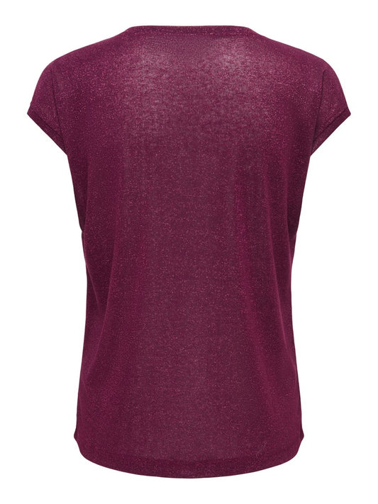 Blusa ONLY donna filato metallizzato collo chiuso