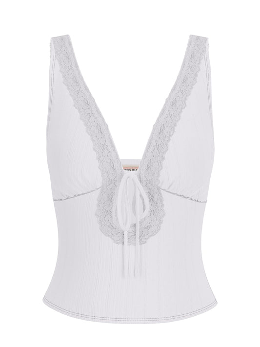 T-shirt Guess Jeans donna Rib Lace pizzo
