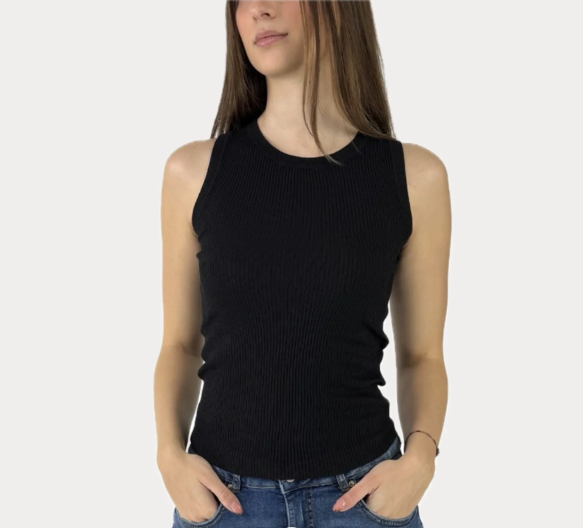 Canotta donna MARKUP girocollo costine viscosa