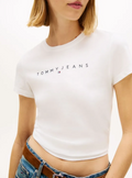 T-shirt Tommy Jeans Donna Slim Linear Cotone PE 2026