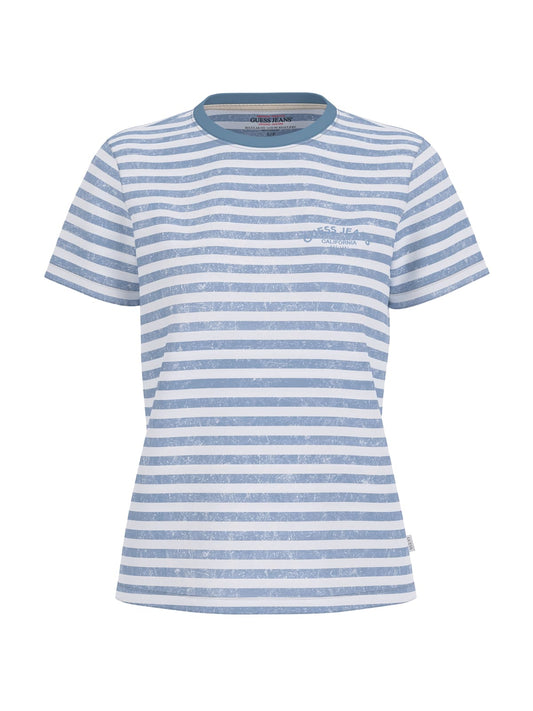 Camicia Guess Jeans donna regular a righe cotone stretch