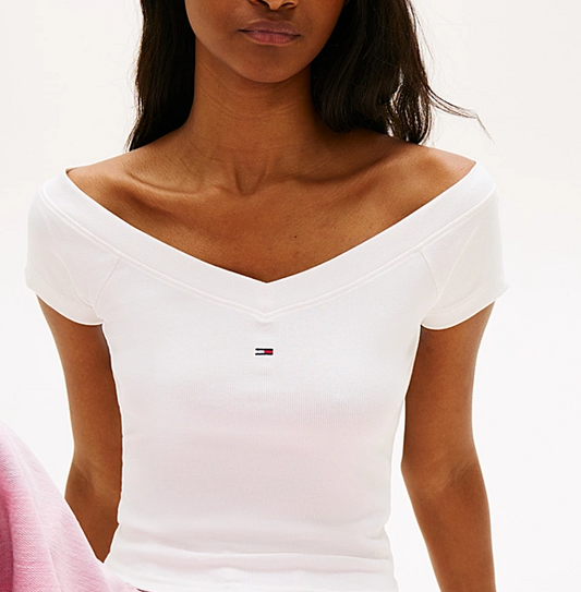 T-shirt Donna Tommy Jeans Slim Off Shoulder PE 2026