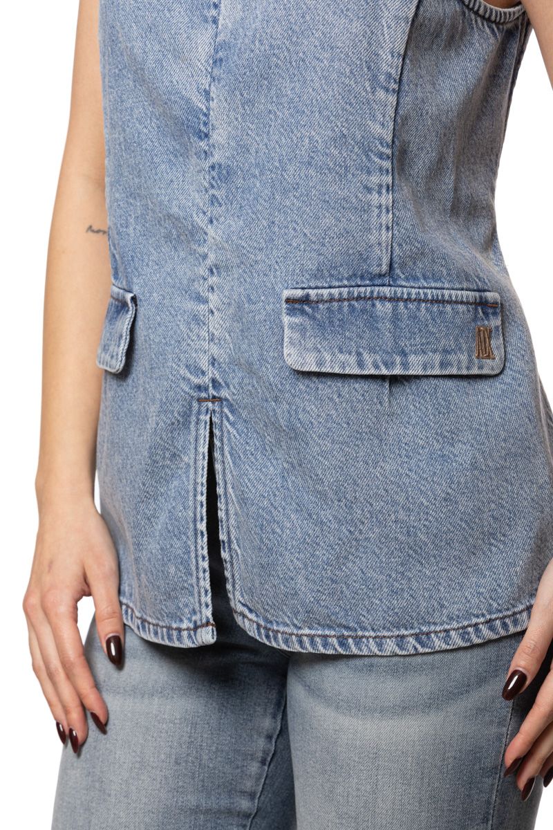 Top donna Armani Exchange A|X denim spalline PE 2026