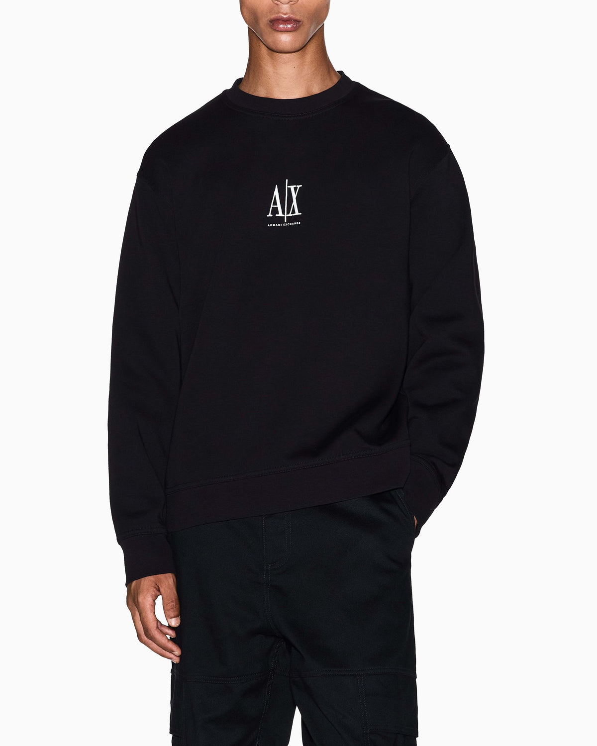 Felpa girocollo uomo Armani Exchange logo ricamato