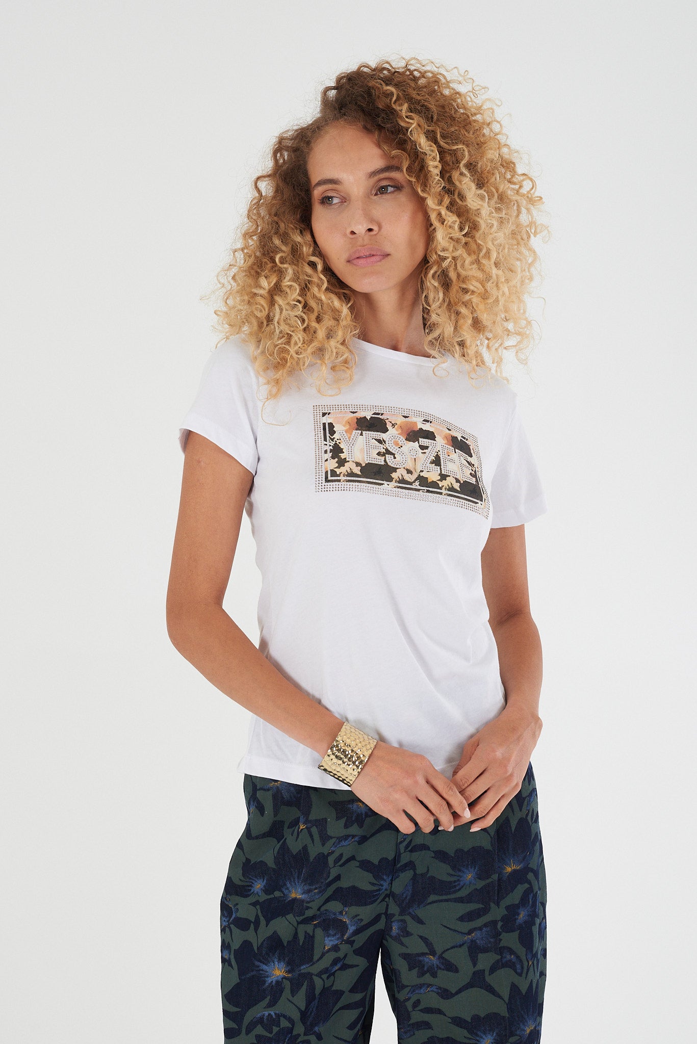T-shirt donna YES-ZEE cotone manica corta