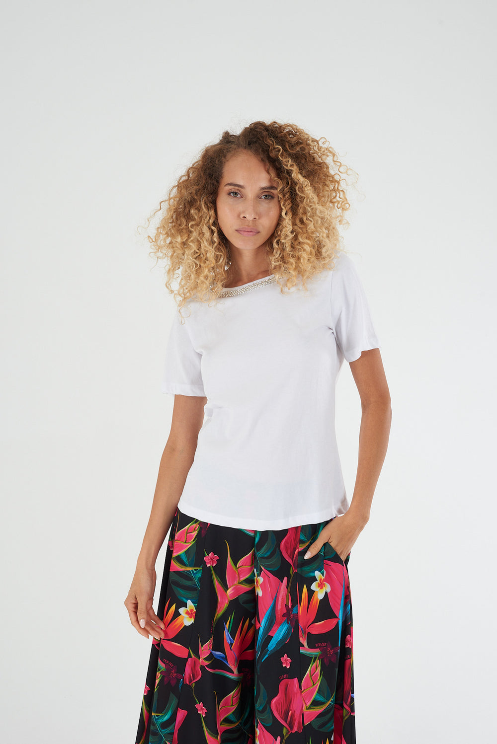 T-shirt donna YES-ZEE cotone con stampa
