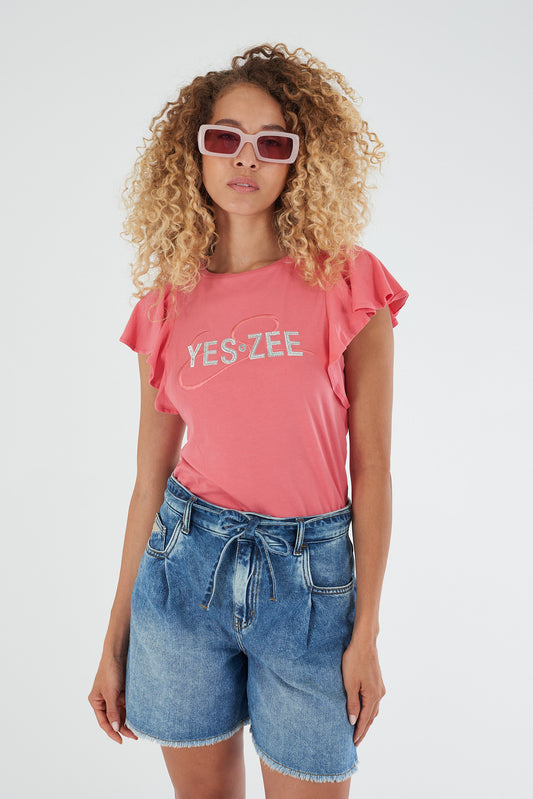 T-shirt Donna manica corta cotone YES-ZEE stretch PE 2026