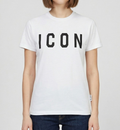 T-shirt donna ICON logo grande cotone manica corta