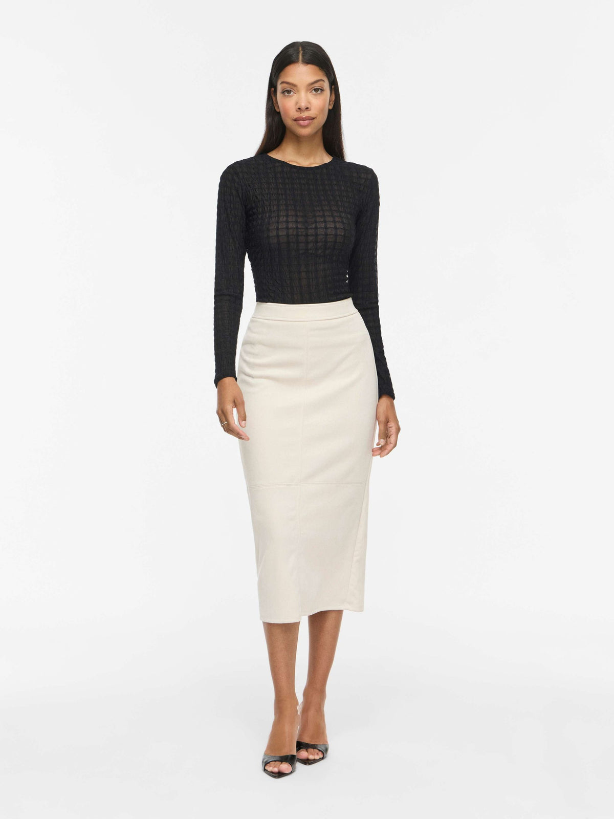 Blusa donna VILA maglia scollo chiuso stretch