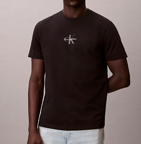 T-shirt uomo Calvin Klein Jeans micro logo cotone girocollo black