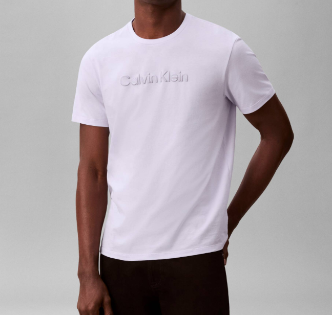 T-shirt regular Calvin Klein uomo cotone girocollo manica corta island lilac