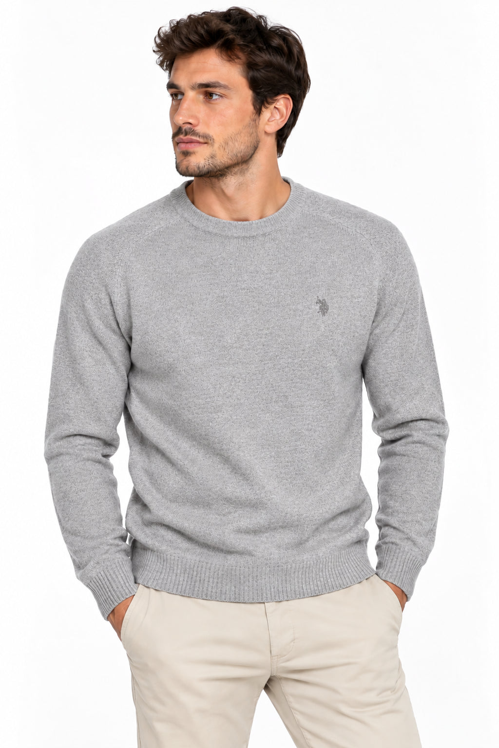 Maglia girocollo U.S. Polo Assn. uomo cotone cashmere Leon
