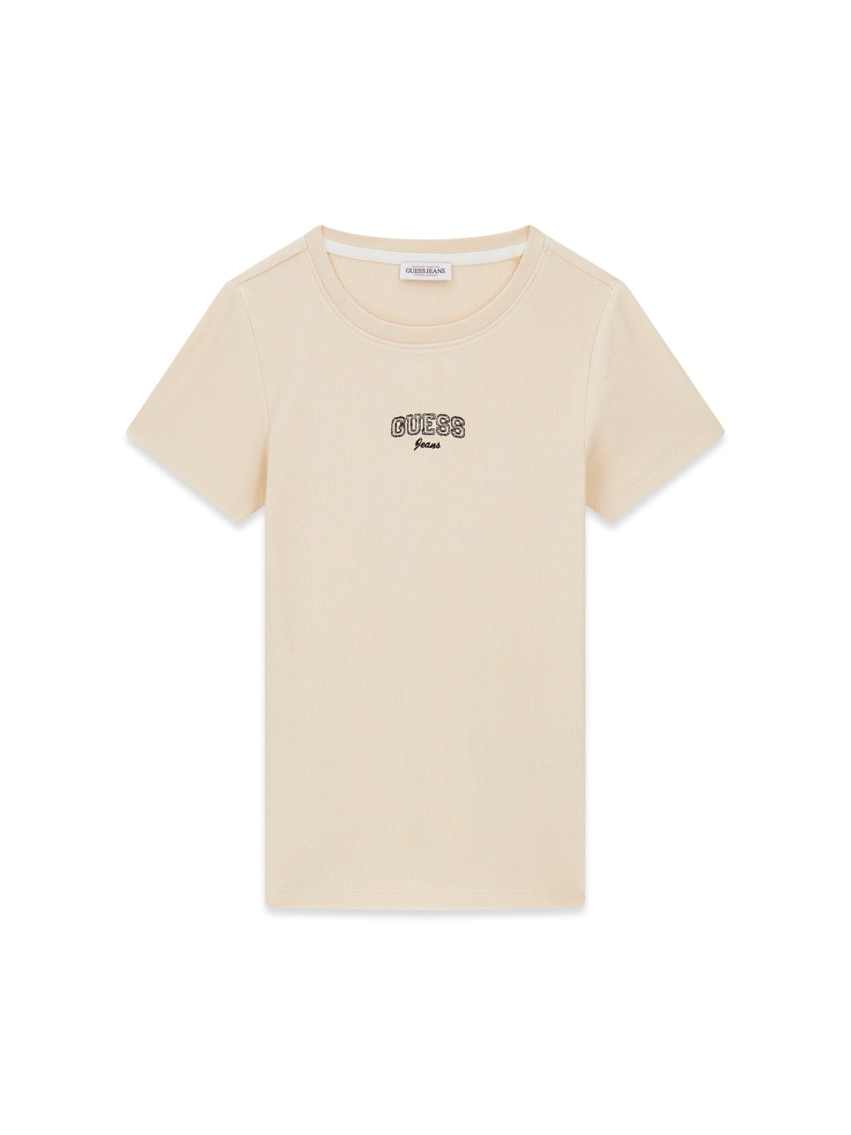 T-shirt Guess Jeans donna slim cotone ricamo logo