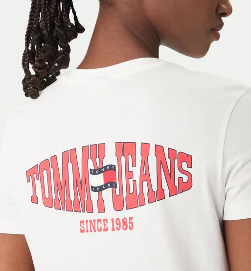 T-shirt Tommy Jeans Donna Regular Wavy Flag Cotone Pe26