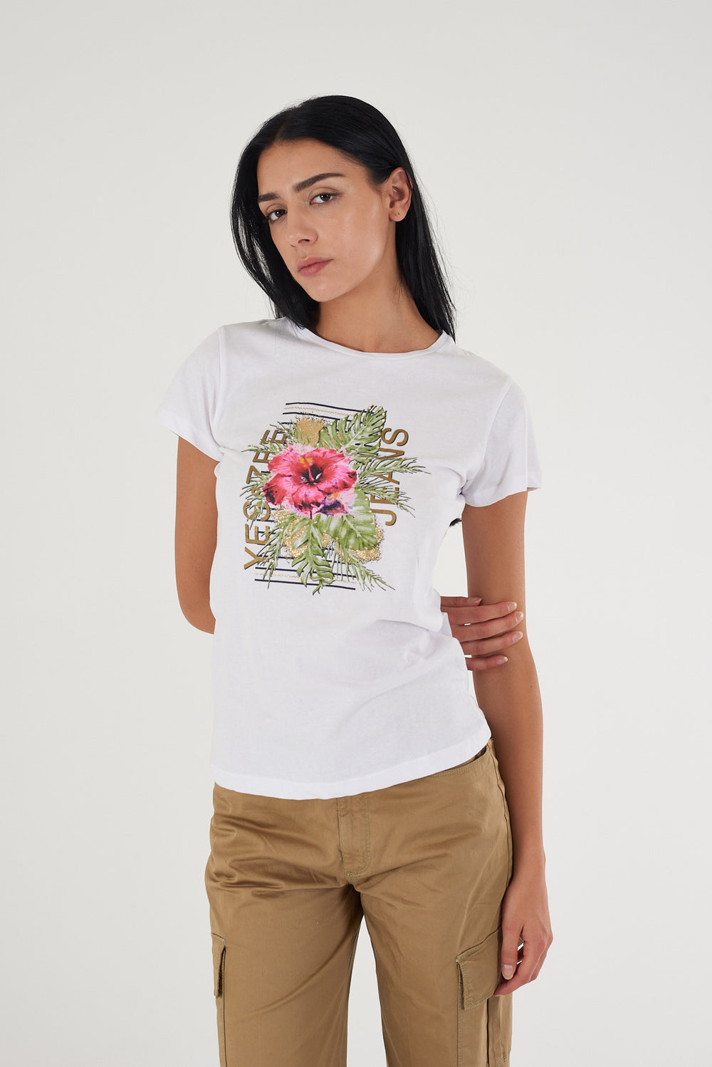 T-shirt donna YES-ZEE cotone manica corta regualr fit PE 2026