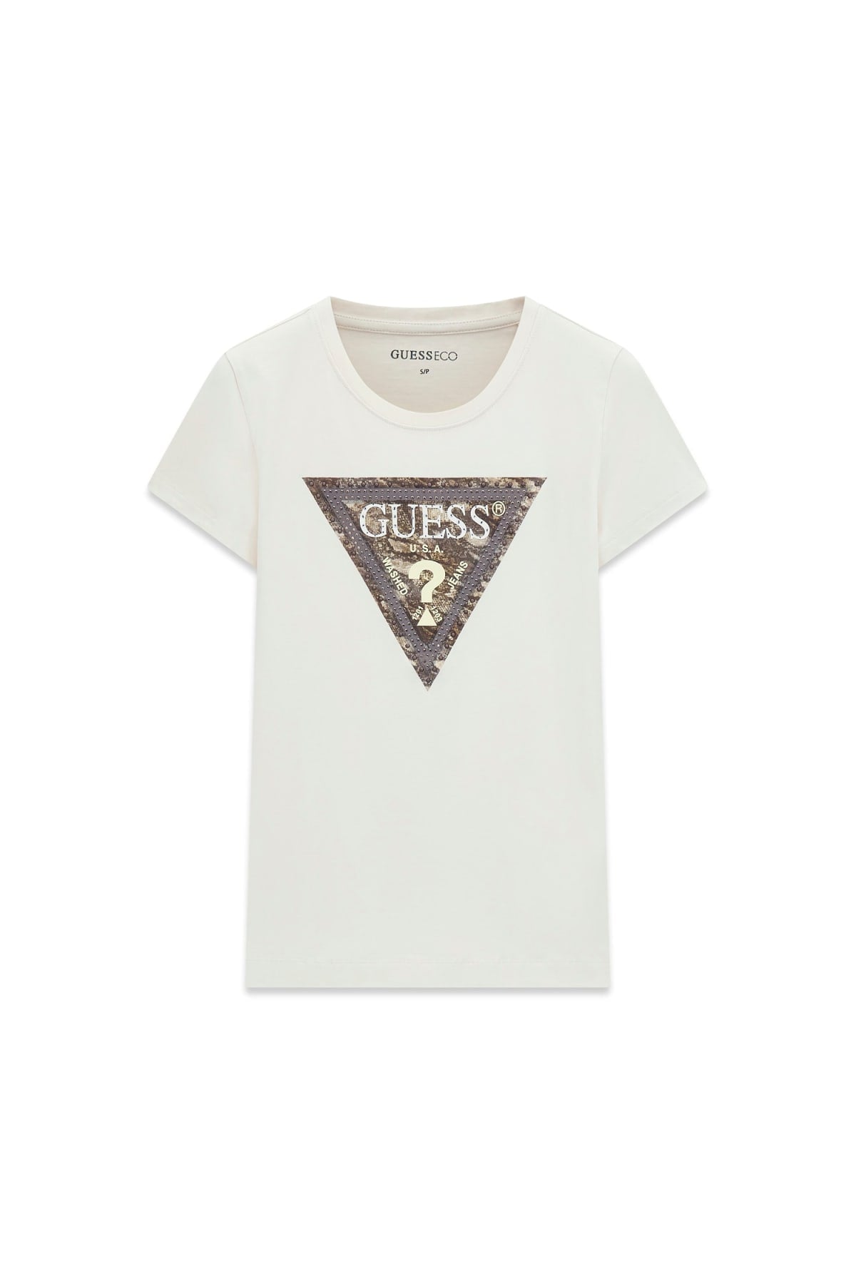 T-shirt donna Guess triangolo serpente manica corta