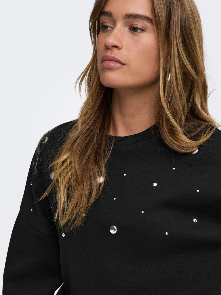 Felpa donna JDY borchie metalliche cotone