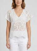 Blusa donna MARKUP pizzo cotone manica corta