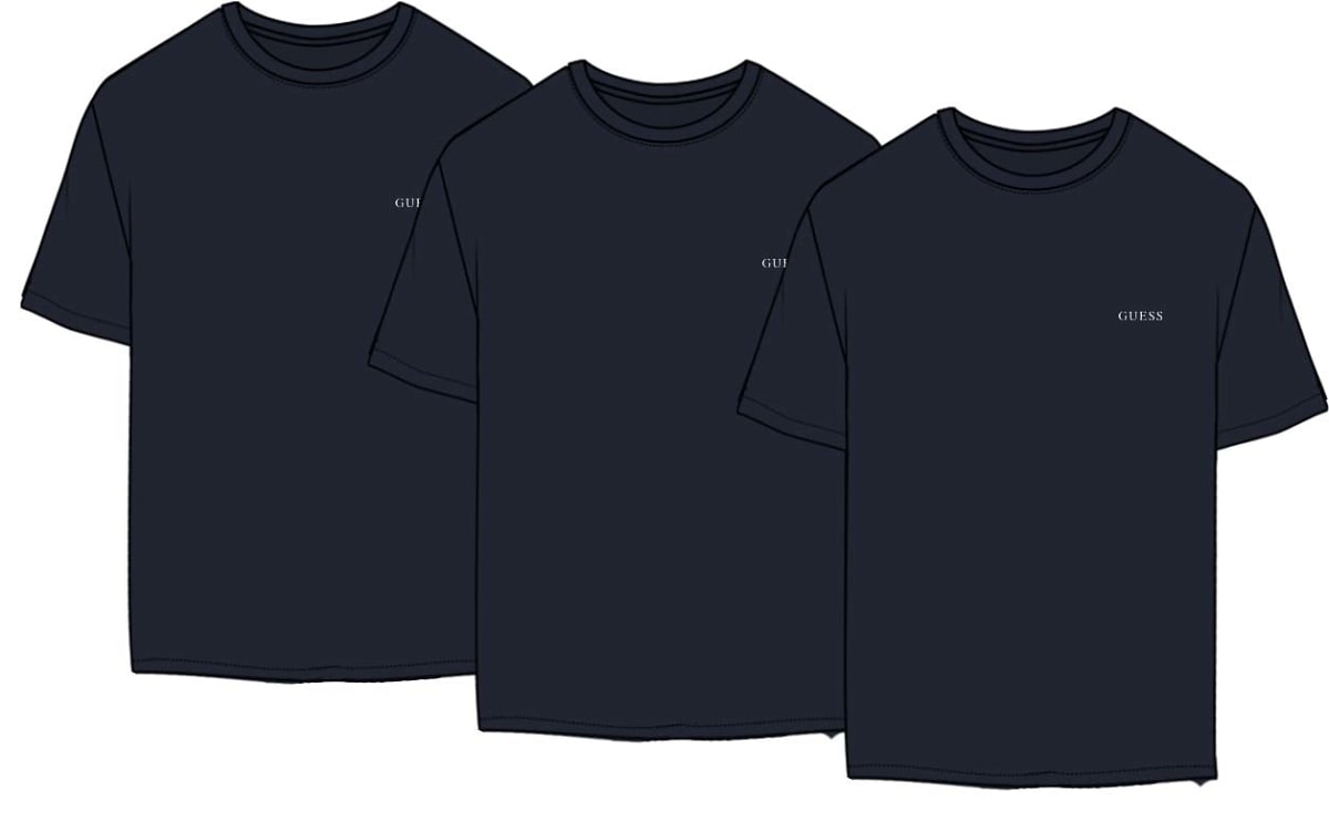 Tris t-shirt intima girocollo uomo Guess cotone