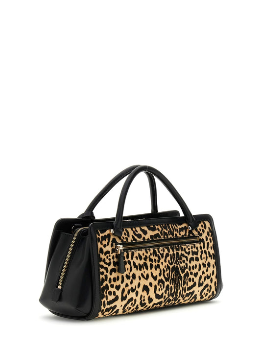 Borsa Guess donna Audrey satchel piccola leopardata