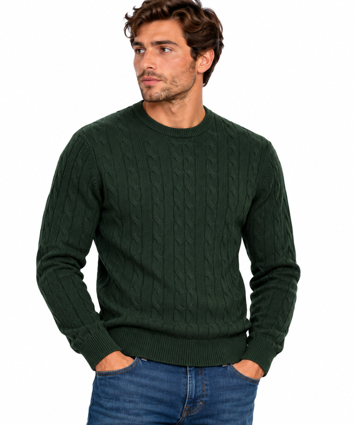 Maglia MARKUP uomo girocollo trecce viscosa