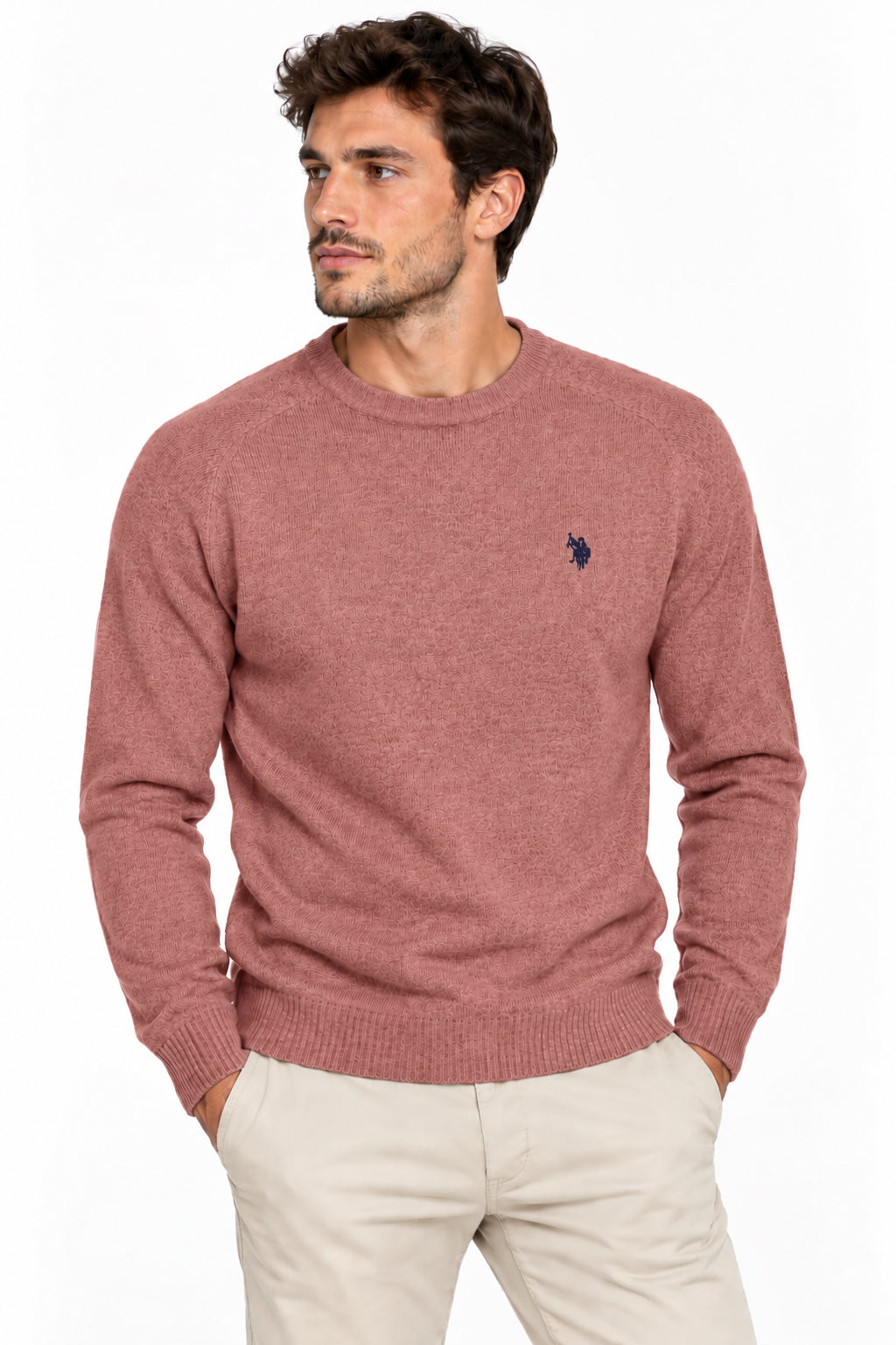 Maglia girocollo U.S. Polo Assn. uomo cotone cashmere Leon
