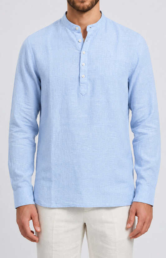 Camicia MARKUP uomo serafino lino manica lunga