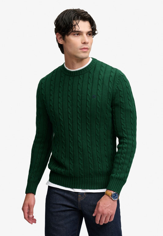 Maglione trecce girocollo Superdry uomo cotone