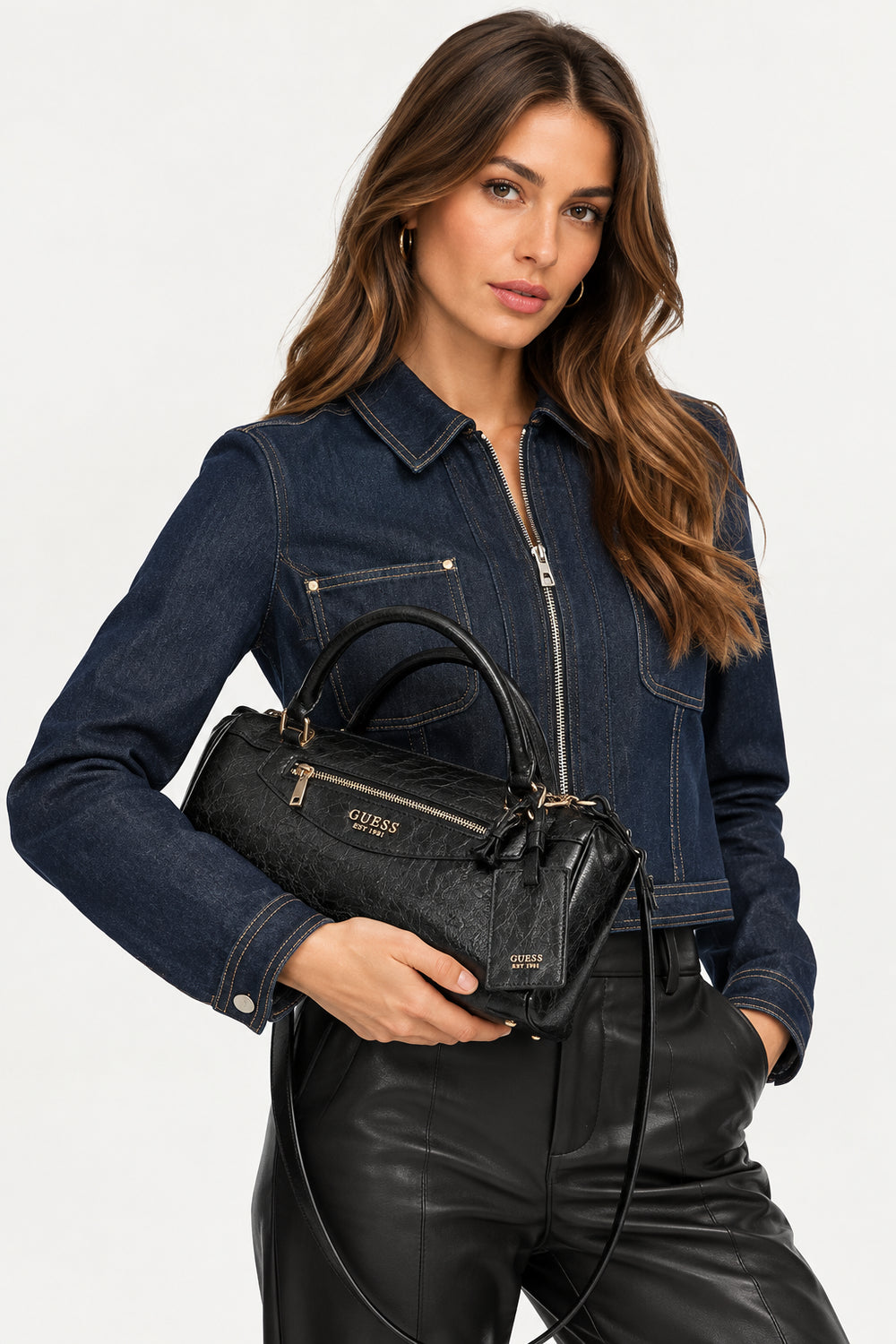 Borsa satchel Guess donna Antonia similpelle