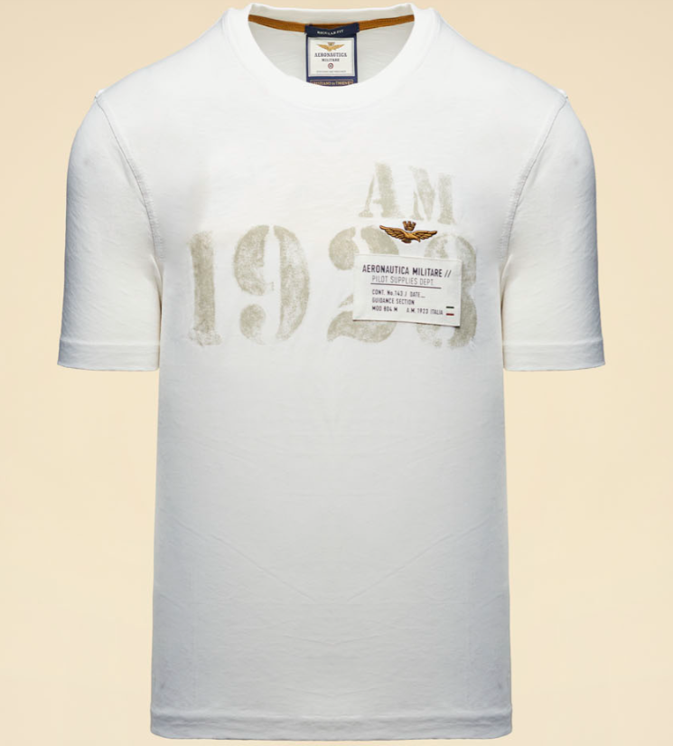 T-shirt manica corta Aeronautica Militare uomo stampa frontale PE 26