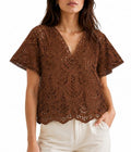Blusa donna MARKUP pizzo cotone manica corta