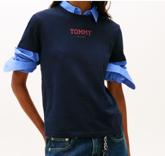 T-shirt Tommy Jeans donna essential regular puro cotone