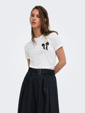 T-shirt donna ONLY cotone organico fiocco