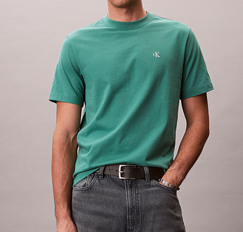 T-shirt CKJ uomo Easy Monogram cotone manica corta wild freen