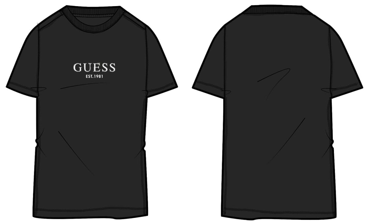 T-shirt Guess uomo logo contrast cotone